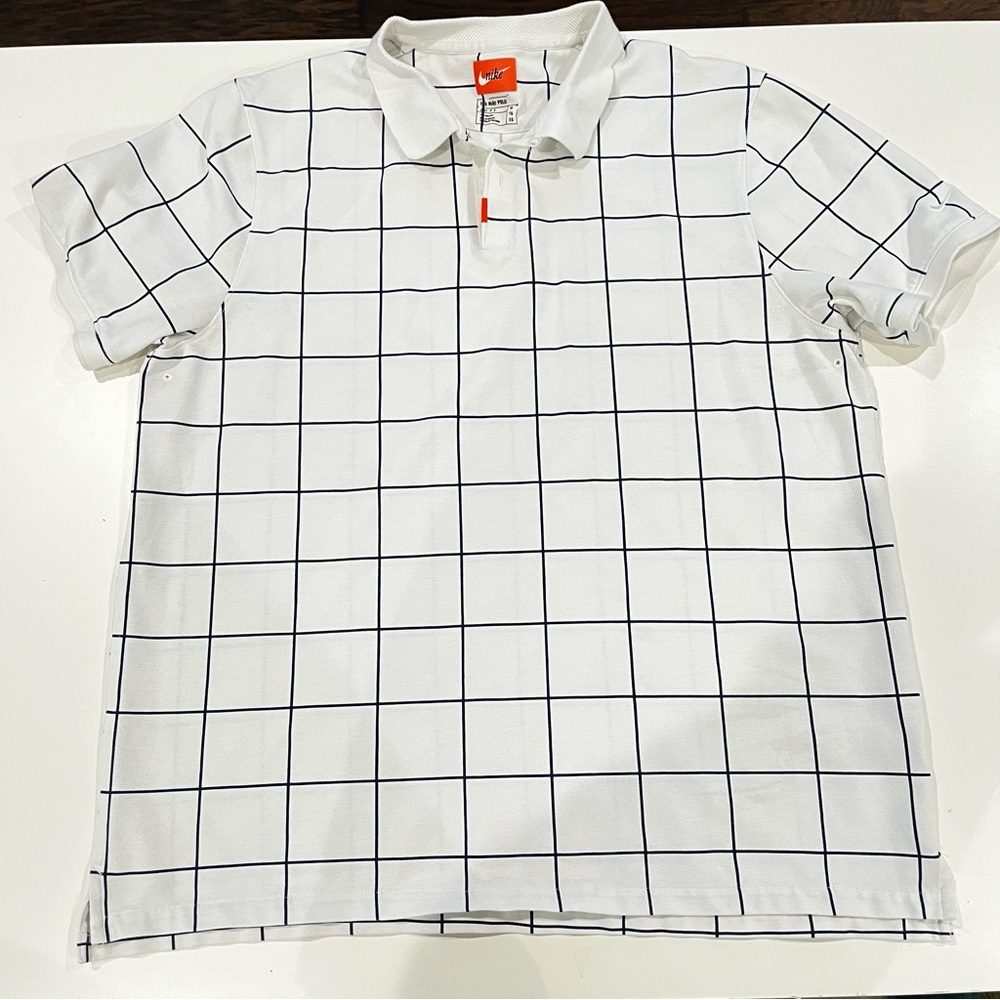 Nike Vintage White and Black Polo Shirt